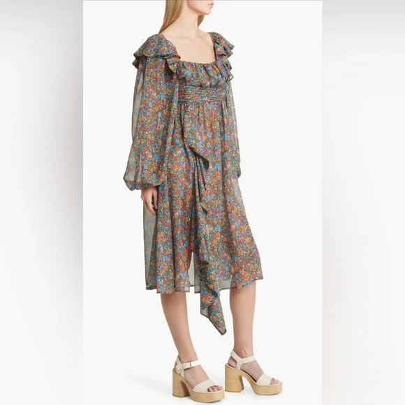 NWT For Love & Lemons Sheer Floral Brittany Dress – Size XS - Picture 7 of 16